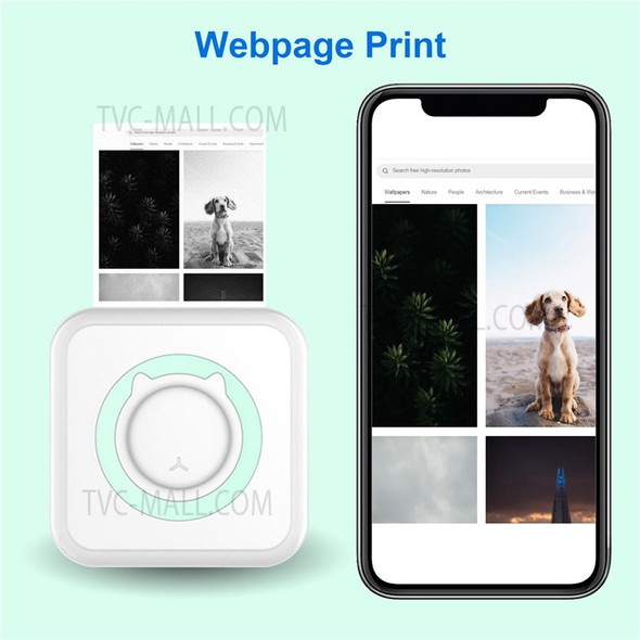 BT Connection Photo Printer Wireless Instant Mini Portable Multi-functional Printer with 11 Paper Rolls for iOS Android Smartphone - Blue/Type 1