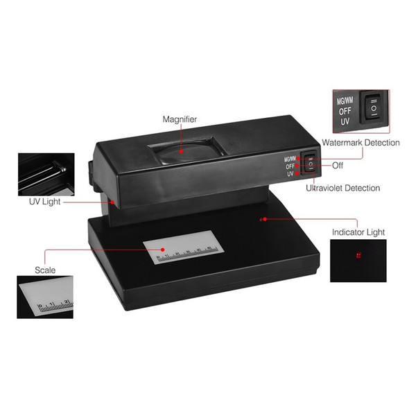 Money Counter Machine UV and Watermark Counterfeit Bill Detector for USD EURO POUND - EU Plug