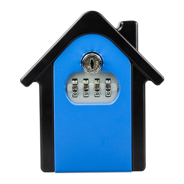 Hut Shape Password Lock Storage Box Security Box Wall Cabinet Safety Box, with 1 Key(Blue)