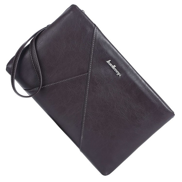 BAELLERRY S1130 PU Leather Men Clutch Bag Handbag Large Capacity Envelope Bag with Wrist Strap - Coffee