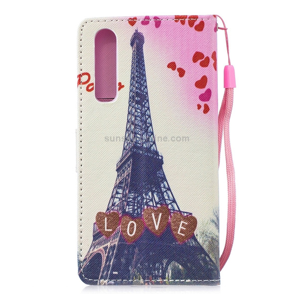 Love Tower Pattern Horizontal Flip Leather Case for Huawei P30, with Holder & Card Slots & Wallet