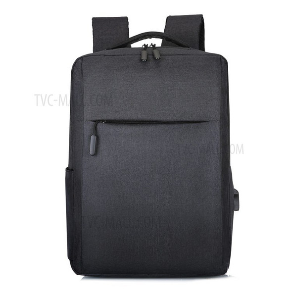 Student Schoolbag USB Charging Backpack Travel Bag - Black