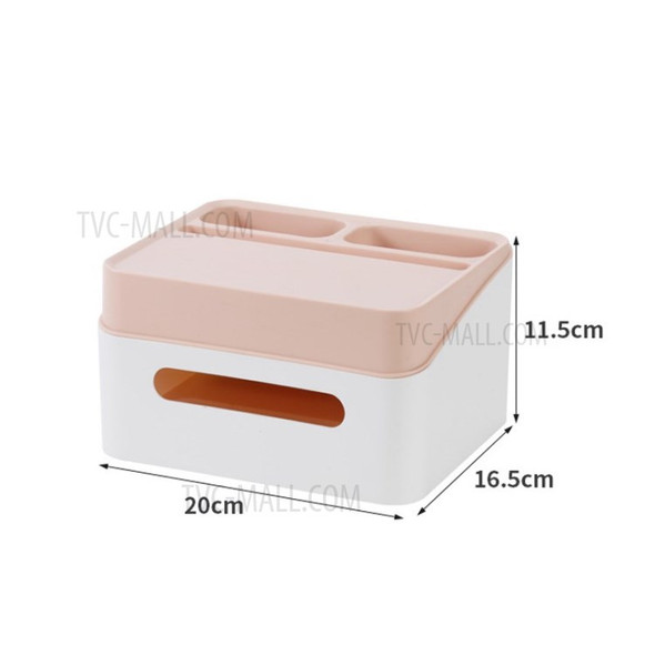Tissue Box Bathroom Paper Towel Mobile Phone Holder Remote Control Holder - Pink