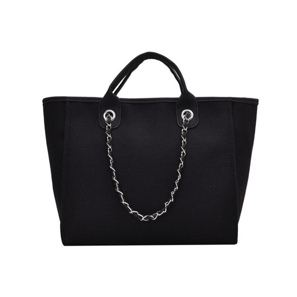 Women Canvas Tote Handbag Casual Shoulder Work Bag Cross Body Bag - Black