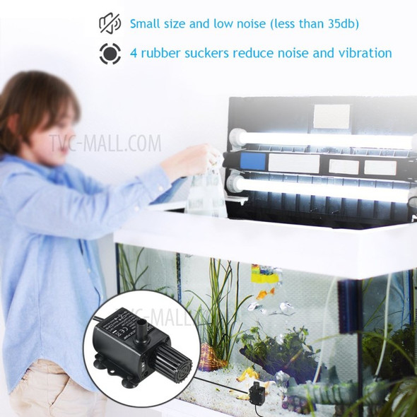 DECDEAL USB DC5V 2.4W Ultra-quiet Mini Brushless Water Pump Waterproof Submersible Fountain Aquarium Circulating 250L/H Lift 200cm - QR50A