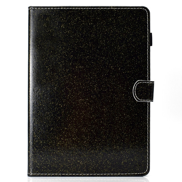 For iPad Pro 9.7 Varnish Glitter Powder Horizontal Flip Leather Case with Holder & Card Slot(Black)