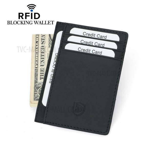 Ultra-Slim RFID Blocking Card Holder - Black