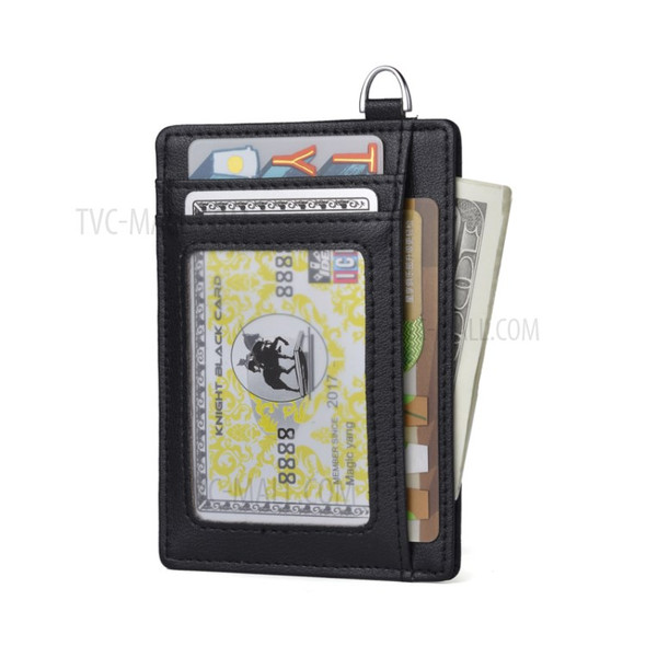 Anti-magnetic RFID ID Card Bank Card Wallet Pocket Bus Card Bag Card Sleeve with Ring