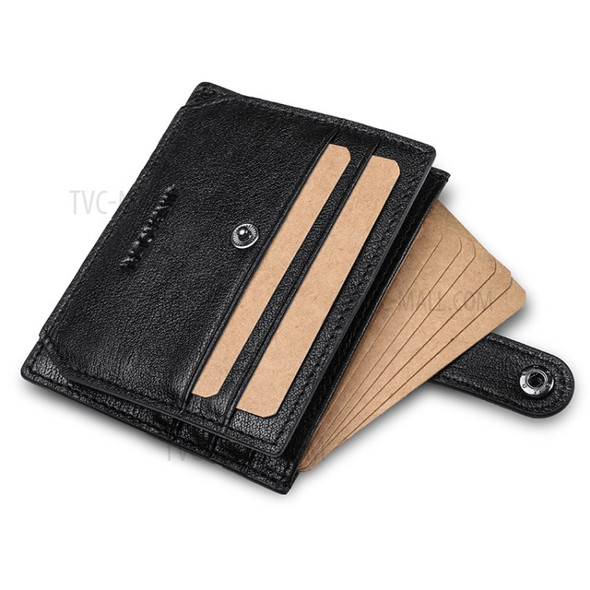 Anti-demagnetization Anti-theft Wallet Zipper Coin Purse with Multiple Card Slots - Black