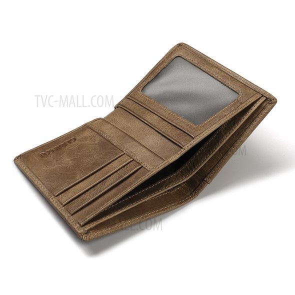 Men's Wallet Leather Multiple Card Slots Coin Purse Bag Card Holder Bag - Light Brown