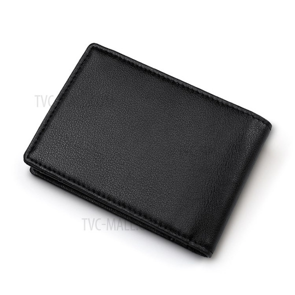 Fashionable Men's Wallet Genuine Leather Wallet Money Coin Card Holder Bag Purse - Black
