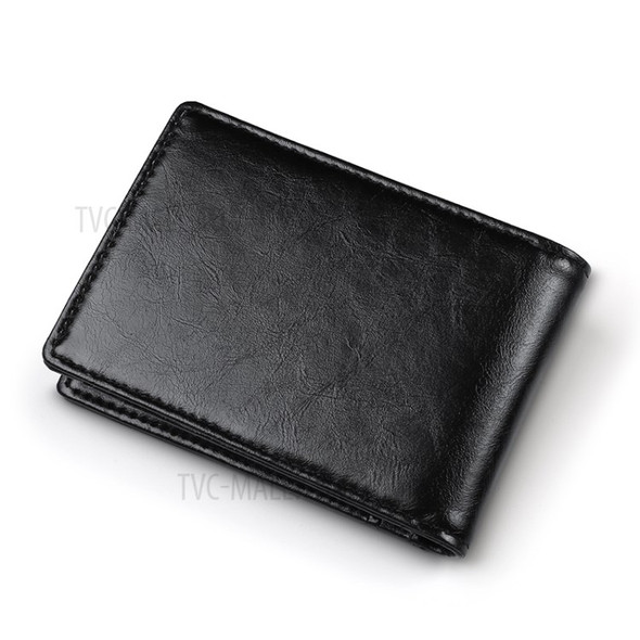 Multifunction Men's Wallet Leather Coin Purse Bag Card Holder Bag - Black