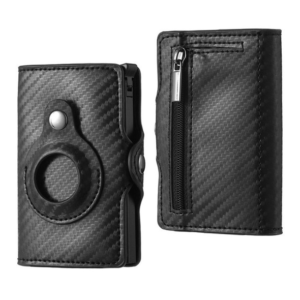 RFID Blocking Men Wallet Anti-scratch Wear-resistant Leather Bifold Money Clip Card Holder - Black/Fiber Texture