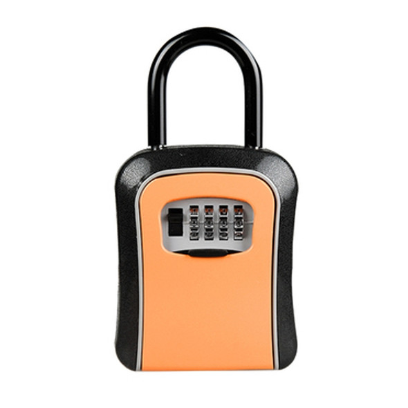 Car Password Lock Storage Box Security Box Hook Installation-free Safety Box(Orange)