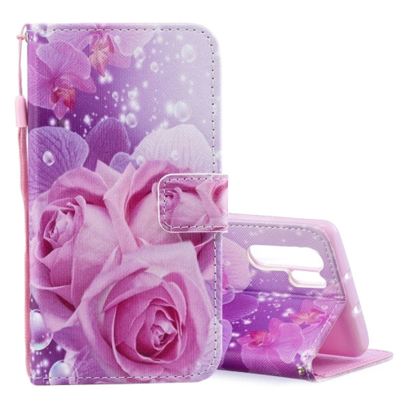Rose Pattern Horizontal Flip Leather Case for Huawei P30 Pro, with Holder & Card Slots & Wallet