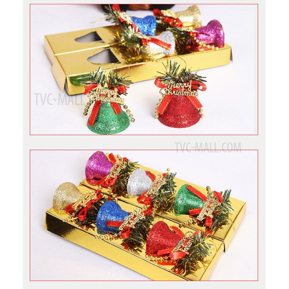 6Pcs Merry Christmas Tree Bells Colorful Xmas Pendant Accessories - 6Pcs 4.1cm Diameter