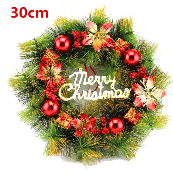 Christmas Tree Hanging Wreath Xmas Garland Wall Door Pendant Festive Decor - Red
