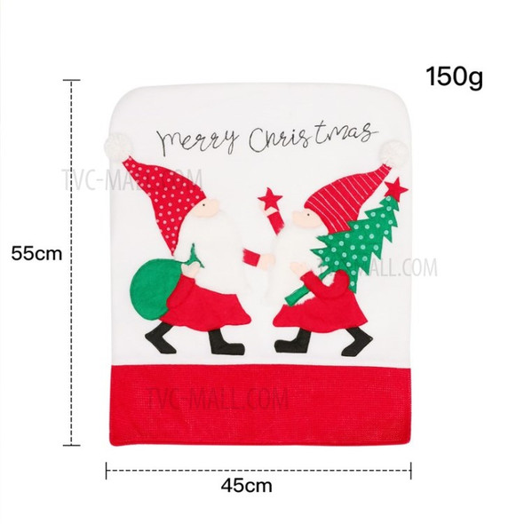 45x55cm Merry Christmas Chair Embroidery Cover Slipcover Xmas Decoration