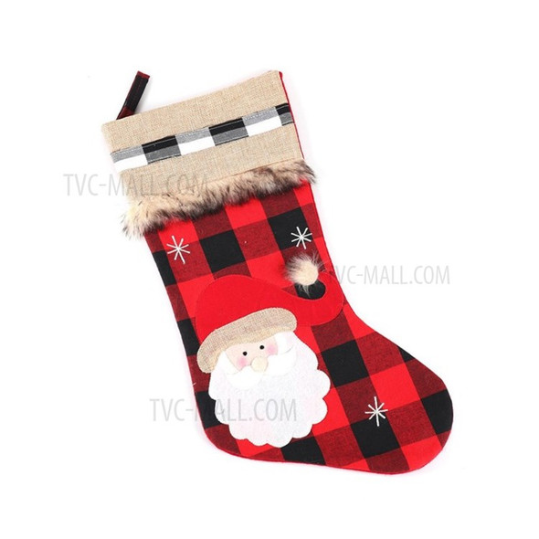 Hairy Red Sock Candy Gift Bag Christmas Tree Hanging Ornament - Santa