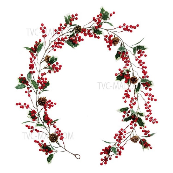 Artificial Door Christmas Wreath with Pine Cones for Xmas Party Door Wall Garland - 190cm