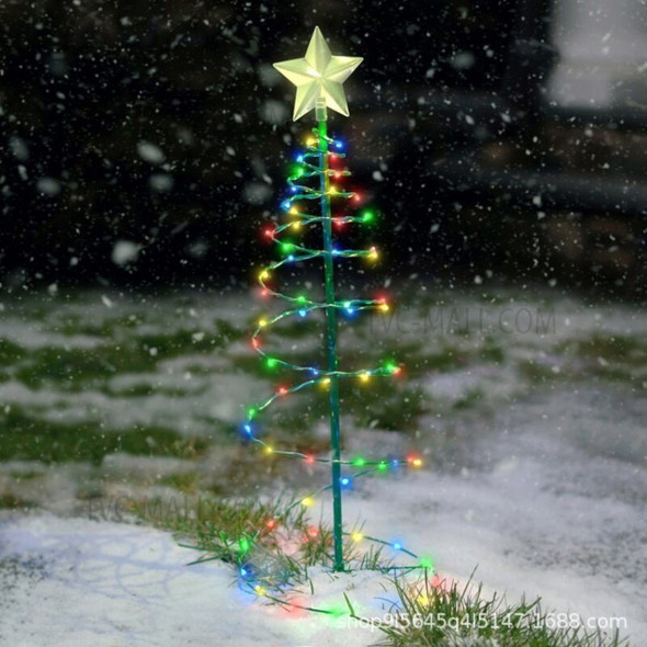 For Xmas Decor Solar LED Light String Christmas Tree Star Light Lawn Garden Decoration - Colorful Light