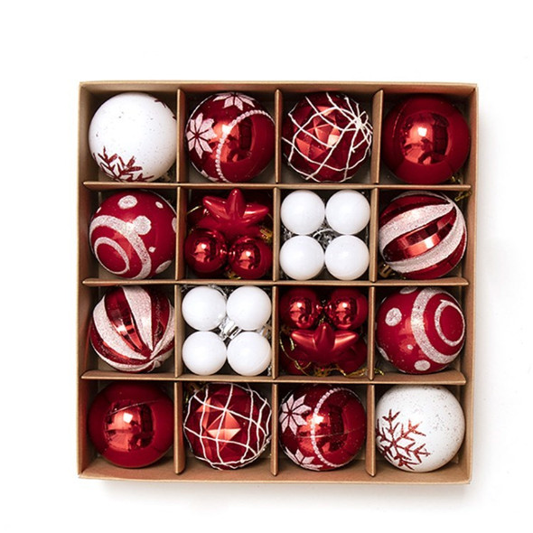 Wonderful Christmas Ball Box Set Lightweight Durable Christmas Tree Decoration Pendant - Red