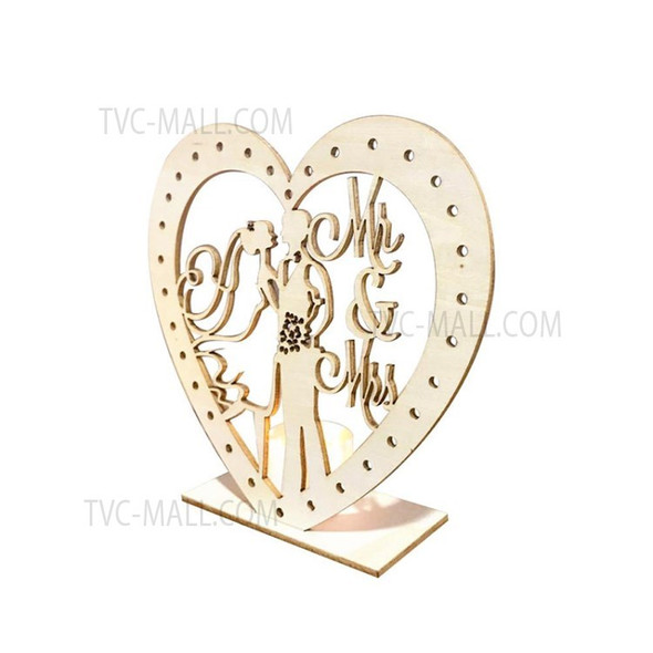 Heart Shaped Letters Wooden Wedding Sign Light for Wedding Table Photo Prop Party Table - Wedding