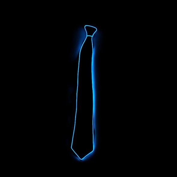 Wire Tie Flashing Cosplay LED Tie Costume Necktie Glowing DJ Bar Dance Carnival Party Masks Cool Props - Dark Blue