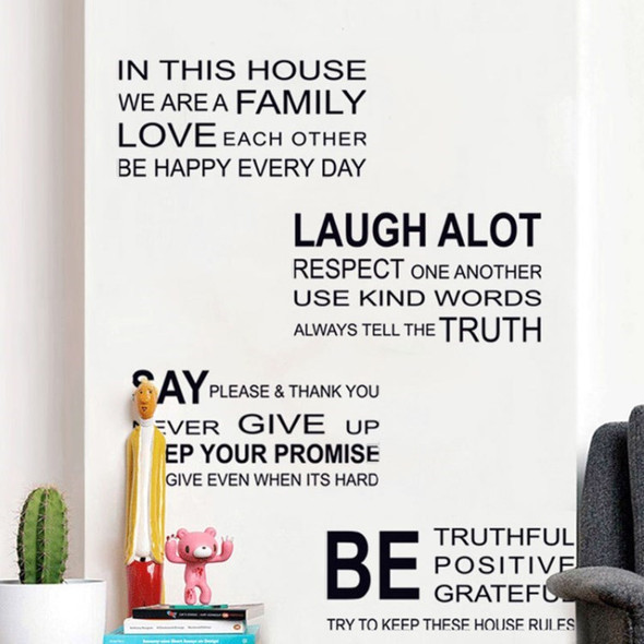 FX7513 2Pcs IN THIS HOUSE Wall Decals Wall Stickers Removable DIY Art Decor for Home Bathroom