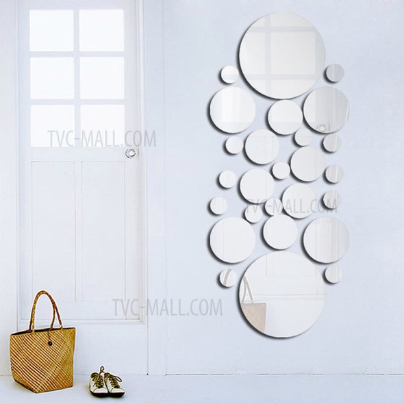 26pcs/set Acrylic Polka Dot Wall Mirror Stickers Mural Stickers DIY Art Decal