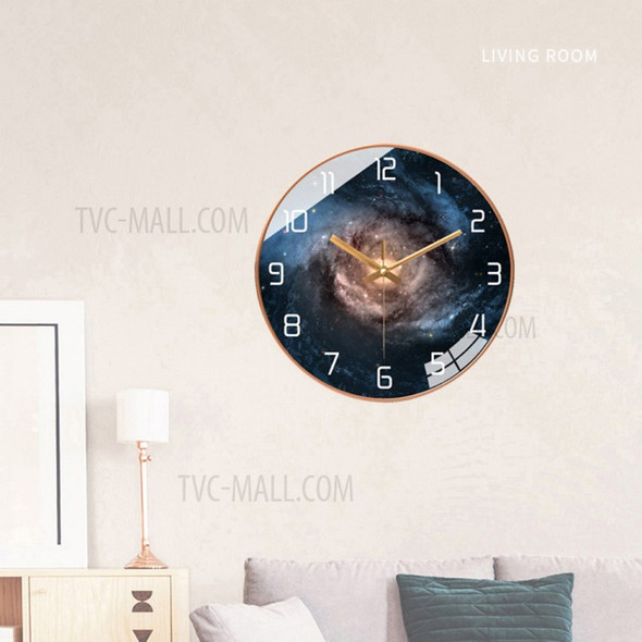 10inch Galaxy Nebula Sky Silent Non-Ticking Round Wall Clock for Living Room Office - #039/Black