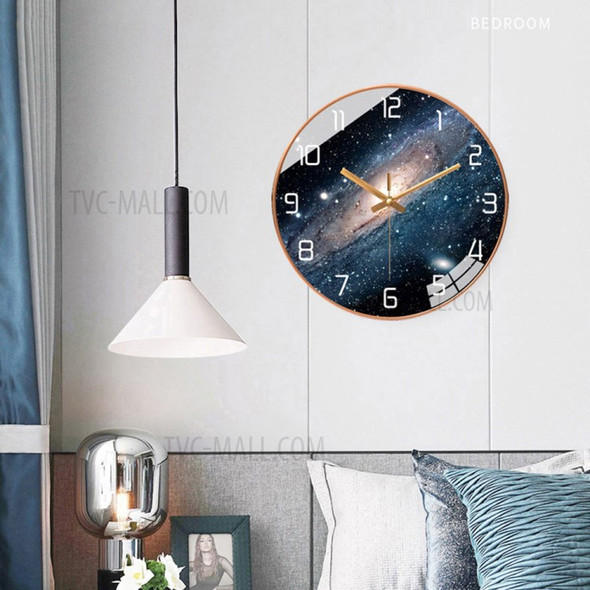 10inch Galaxy Nebula Sky Silent Non-Ticking Round Wall Clock for Living Room Office - #039/Black