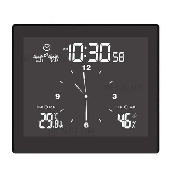 TS-WP10 Multifunctional Home Desktop Wall Clock Countdown Temperature Humidity Alert Waterproof Bathroom Alarm Clock