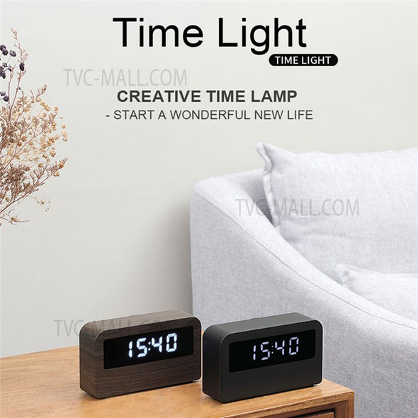 Y1 Wooden Alarm Clock Time Display Colorful Creative Book-shaped Light Desktop USB Rechargeable Smart Alarm Clock