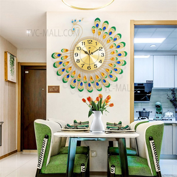 JT18116 60X60cm Creative 3D Peacock Wall Clock for Home Decoration and Living Room Decoration Handicraft Decoration Clock