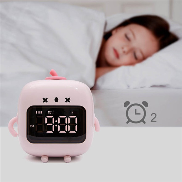 C3 Kid's Alarm Clock Digital Cute Bedside Clock Countdown Function Children's Sleep Trainer Snooze Traning Tool for Boys and Girls - Pink