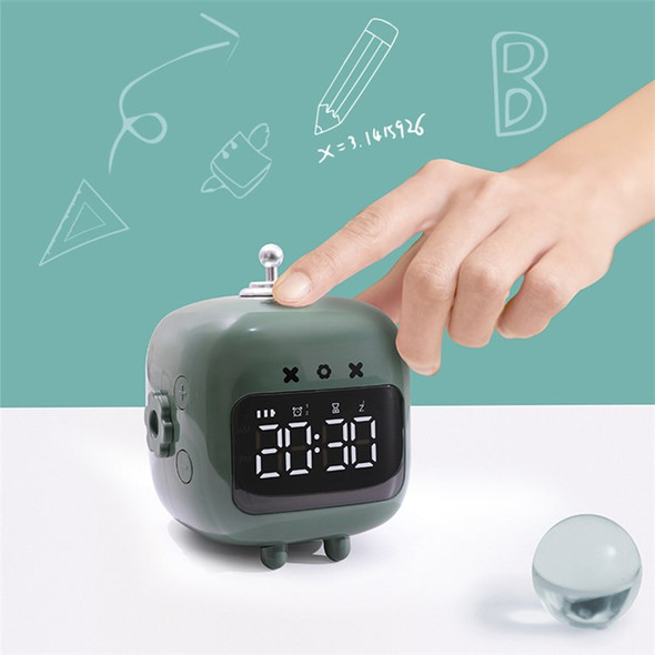 Alarm Clock Study Timer Digital Cute Kid's Bedside Clock Countdown Function Voice Controlled Wake Up Children's Sleep Trainer Snooze Time Setting Tool for Boys and Girls - Grey