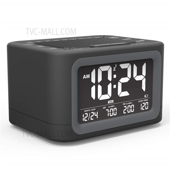 LIELONGREN F0072 2 in 1 White Noise Alarm Clock Multi-function 3.8-inch Screen LED Digital Alarm Clock with Adjustable Backlit