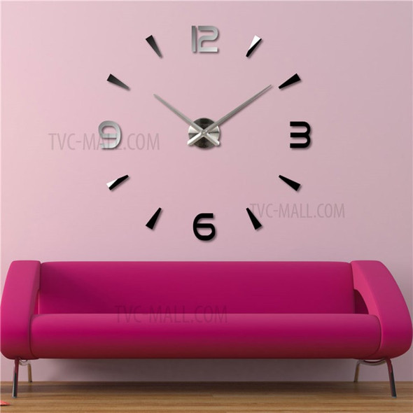 DIY Wall Clock Living Room Wall Decorative Sticker Clock - Black