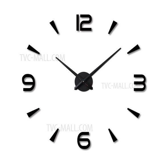 DIY Wall Clock Living Room Wall Decorative Sticker Clock - Black