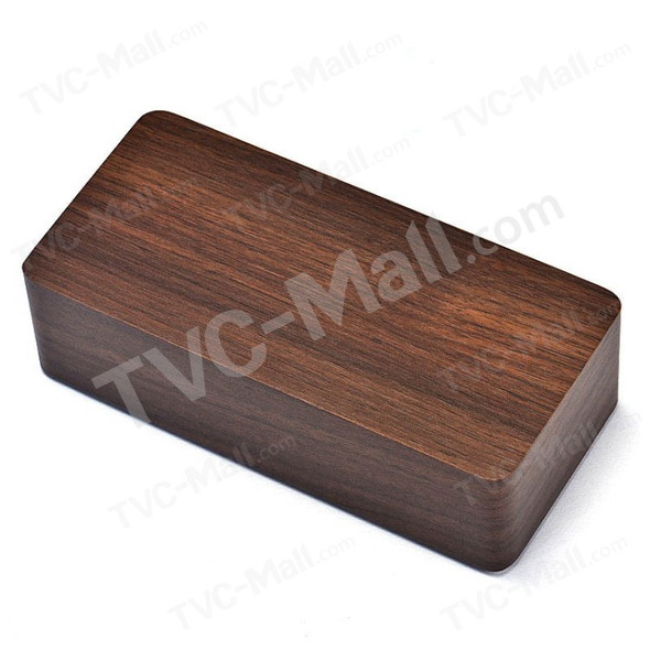 Voice Control Creative Wooden LED Alarm Clock with Temperature Display Table Clock - Coffee / Red LED Numbers