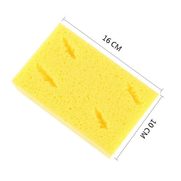 5 PCS Car Care Wear-resistant Brown Soft Sponge Car Wash Cleaning Pad(Yellow)