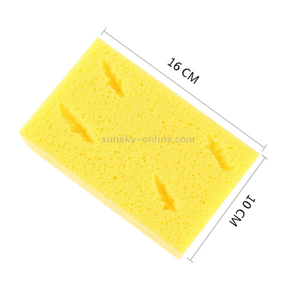 5 PCS Car Care Wear-resistant Brown Soft Sponge Car Wash Cleaning Pad(Yellow)