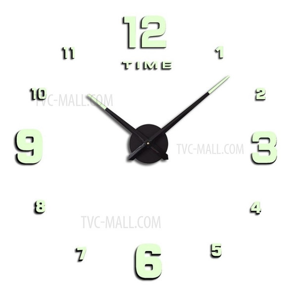 Luminous Mute Wall Clock Silent Non-Ticking Clock 3D Sticker Home Office Decor