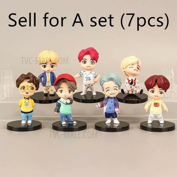 7Pcs Mini BTS Idol Doll Deluxe Figure Play Set Cake Topper - Style A