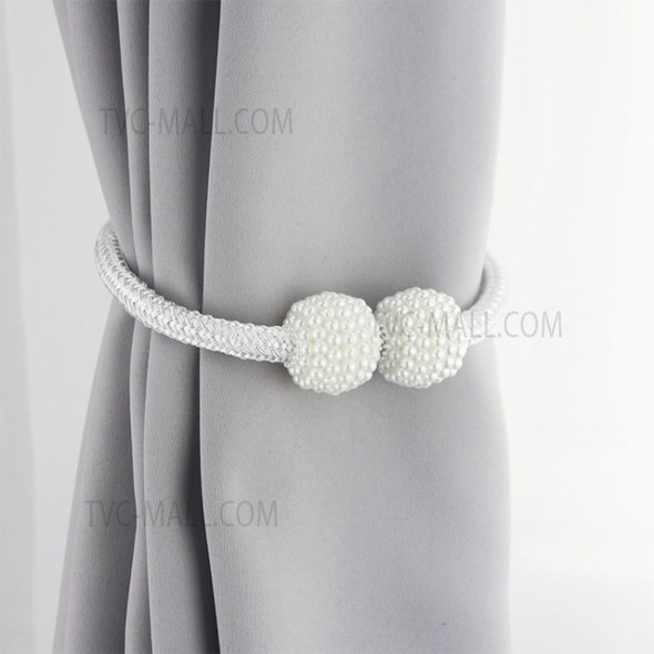 Magnetic Curtain Clip Strap Tie Rope Decorative Curtain Holdback - White