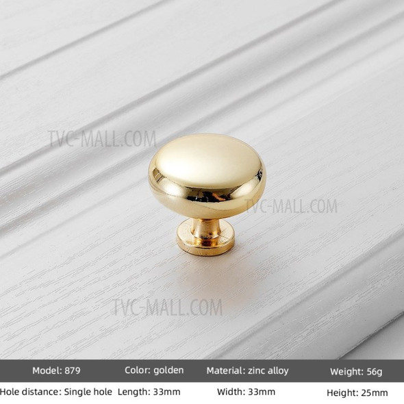 Gold Zinc Alloy Furniture Handle Solid Cabinet Pulls Drawer Knob Kitchen Door Cupboard Handle - Gold/Round