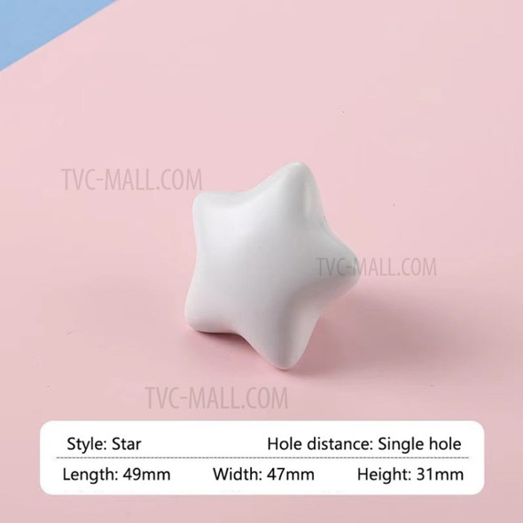 Ceramic Drawer Handle Pull Stars Moon Cabinet Knob - White/Star