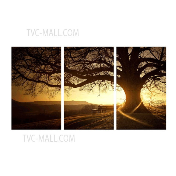 3Pcs/Pack Dusk Tree Painting Decorative Canvas Wall Painting Visual Art Decor - 10x15cm