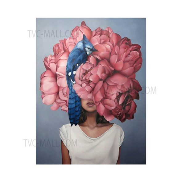 Flower Face Women Canvas Wall Art Painting - DF436-1/40x60cm